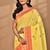 yellow chanderi silk blend saree with blouse piece