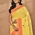 yellow chanderi silk blend saree with blouse piece