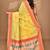 yellow chanderi silk blend saree with blouse piece