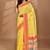 yellow chanderi silk blend saree with blouse piece