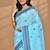 blue chanderi silk blend saree with blouse piece