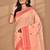 peach chanderi silk blend saree with blouse piece
