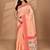 peach chanderi silk blend saree with blouse piece
