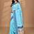 peach chanderi silk blend saree with blouse piece