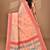 peach chanderi silk blend saree with blouse piece