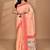 peach chanderi silk blend saree with blouse piece