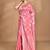 pink chanderi silk blend saree with blouse piece