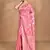 pink chanderi silk blend saree with blouse piece