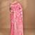 pink chanderi silk blend saree with blouse piece
