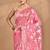 pink chanderi silk blend saree with blouse piece