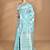 blue chanderi silk blend saree with blouse piece