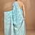 blue chanderi silk blend saree with blouse piece