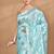 blue chanderi silk blend saree with blouse piece
