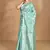 light green chanderi silk blend saree with blouse piece