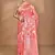 peach chanderi silk blend saree with blouse piece