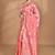 peach chanderi silk blend saree with blouse piece