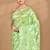 green chanderi silk blend saree with blouse piece