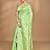 green chanderi silk blend saree with blouse piece