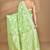 green chanderi silk blend saree with blouse piece