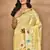 yellow chanderi silk blend saree with blouse piece