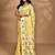 yellow chanderi silk blend saree with blouse piece