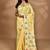 yellow chanderi silk blend saree with blouse piece