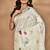 cream chanderi silk blend saree with blouse piece