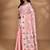 pink chanderi silk blend saree with blouse piece