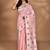 pink chanderi silk blend saree with blouse piece