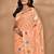 peach chanderi silk blend saree with blouse piece