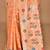 peach chanderi silk blend saree with blouse piece
