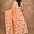 peach chanderi silk blend saree with blouse piece
