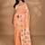 peach chanderi silk blend saree with blouse piece