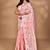 pink chanderi silk blend saree with blouse piece