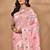 pink chanderi silk blend saree with blouse piece