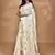 cream chanderi silk blend saree with blouse piece