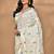 cream chanderi silk blend saree with blouse piece