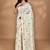 cream chanderi silk blend saree with blouse piece
