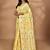 yellow chanderi silk blend saree with blouse piece