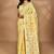 yellow chanderi silk blend saree with blouse piece