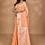 peach chanderi silk blend saree with blouse piece