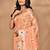 peach chanderi silk blend saree with blouse piece
