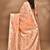 peach chanderi silk blend saree with blouse piece