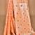 peach chanderi silk blend saree with blouse piece
