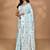 blue chanderi silk blend saree with blouse piece