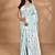 blue chanderi silk blend saree with blouse piece