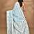 blue chanderi silk blend saree with blouse piece