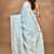 blue chanderi silk blend saree with blouse piece