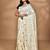 cream chanderi silk blend saree with blouse piece