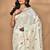 cream chanderi silk blend saree with blouse piece